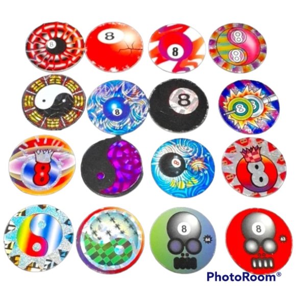 Pog bundle of 16- eight balls and Yin Yang - Picture 1 of 4